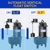 imageAcquaer 12HP Sump Pump Submersible 6000 GPH Cast Iron Sewage Pump with Automatic Integrated Vertical Float Switch and Piggyback Plug 2 NPT Discharge Basements Pump for Sewers Flood Zones12HP Sewage Pump with Vetical Float