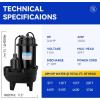 imageAcquaer 12HP Sump Pump Submersible 6000 GPH Cast Iron Sewage Pump with Automatic Integrated Vertical Float Switch and Piggyback Plug 2 NPT Discharge Basements Pump for Sewers Flood Zones34 HP 6400 GPH Sewage Pump