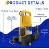 imageAcquaer 12HP Sump Pump Submersible 6000 GPH Cast Iron Sewage Pump with Automatic Integrated Vertical Float Switch and Piggyback Plug 2 NPT Discharge Basements Pump for Sewers Flood Zones12 HP Sump Pump 5722GPH Float Switch