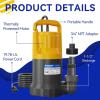 imageAcquaer 12HP Sump Pump Submersible 6000 GPH Cast Iron Sewage Pump with Automatic Integrated Vertical Float Switch and Piggyback Plug 2 NPT Discharge Basements Pump for Sewers Flood Zones1HP 4345GPH Sump Pump