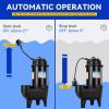 imageAcquaer 12HP Sump Pump Submersible 6000 GPH Cast Iron Sewage Pump with Automatic Integrated Vertical Float Switch and Piggyback Plug 2 NPT Discharge Basements Pump for Sewers Flood Zones34 HP 6400 GPH Sewage Pump