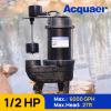 imageAcquaer 12HP Sump Pump Submersible 6000 GPH Cast Iron Sewage Pump with Automatic Integrated Vertical Float Switch and Piggyback Plug 2 NPT Discharge Basements Pump for Sewers Flood Zones12HP Sewage Pump with Vetical Float