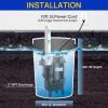 imageAcquaer 12HP Sump Pump Submersible 6000 GPH Cast Iron Sewage Pump with Automatic Integrated Vertical Float Switch and Piggyback Plug 2 NPT Discharge Basements Pump for Sewers Flood Zones12HP Sewage Pump with Vetical Float