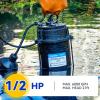imageAcquaer 12HP Sump Pump Submersible 6000 GPH Cast Iron Sewage Pump with Automatic Integrated Vertical Float Switch and Piggyback Plug 2 NPT Discharge Basements Pump for Sewers Flood Zones12 HP 6000 GPH Sewage Pump