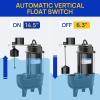 imageAcquaer 12HP Sump Pump Submersible 6000 GPH Cast Iron Sewage Pump with Automatic Integrated Vertical Float Switch and Piggyback Plug 2 NPT Discharge Basements Pump for Sewers Flood Zones34HP Sewage Pump with Vetical Float