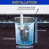 imageAcquaer 12HP Sump Pump Submersible 6000 GPH Cast Iron Sewage Pump with Automatic Integrated Vertical Float Switch and Piggyback Plug 2 NPT Discharge Basements Pump for Sewers Flood Zones34HP Sewage Pump with Vetical Float