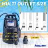 imageAcquaer 13 HP Sump Pump 3040 GPH Submersible CleanDirty Water Pump with Automatic Float Switch and 10ft Power Cord Sub Pump for Basement Pool Pond Drain Flooded Cellar Aquarium and IrrigationAUTO 12 HP 2450GPH