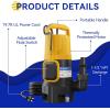 imageAcquaer 1HP Submersible Sump Pump 4948GPH Drain Pump with Automatic Float Switch Remove CleanDirty Water for Basement Hot Tub Pool Garden Pond