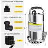 imageAcquaer 12HP Submersible Utility Pump 3030GPH Stainless Steel Sump Pump Water Removal for Basement Hot Tub Pool Cover Draining 30ft Cord12HP 3030GPH Stainless Steel