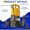 imageAcquaer 12HP Submersible Utility Pump 3030GPH Stainless Steel Sump Pump Water Removal for Basement Hot Tub Pool Cover Draining 30ft Cord1HP 4345GPH Float Switch