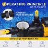 imageAcquaer 2 HP Pool Pump 7860 GPH Above Ground Inground Swimming Pool Pump115V High Flow Single Speed Self Priming Pool Pump with Strainer Basket