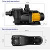 imageAcquaer 2 HP Pool Pump 7860 GPH Above Ground Inground Swimming Pool Pump115V High Flow Single Speed Self Priming Pool Pump with Strainer Basket