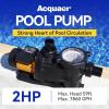 imageAcquaer 2 HP Pool Pump 7860 GPH Above Ground Inground Swimming Pool Pump115V High Flow Single Speed Self Priming Pool Pump with Strainer Basket