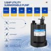 imageAcquaer Submersible Water Pump 16 HP Sump Pump Thermoplastic Utility Pump Small Electric Water Pump 1750GPH Water Remove for Basement Hot Tubs Garden Pool Cover Draining with 10 ft Cord16HP 1750GPH Sump Pump