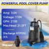 imageAcquaer Submersible Water Pump 16 HP Sump Pump Thermoplastic Utility Pump Small Electric Water Pump 1750GPH Water Remove for Basement Hot Tubs Garden Pool Cover Draining with 10 ft Cord13HP 2950 GPH