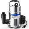 imageAcquaer 12HP Submersible Utility Pump 3030GPH Stainless Steel Sump Pump Water Removal for Basement Hot Tub Pool Cover Draining 30ft Cord12HP 3030GPH Stainless Steel