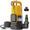 imageAcquaer 12HP Submersible Utility Pump 3030GPH Stainless Steel Sump Pump Water Removal for Basement Hot Tub Pool Cover Draining 30ft Cord1HP 4345GPH Float Switch