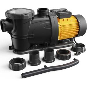 imageAcquaer 2 HP Pool Pump 7860 GPH Above Ground Inground Swimming Pool Pump115V High Flow Single Speed Self Priming Pool Pump with Strainer Basket