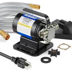 imageAcquaer Portable Electric Utility Water Transfer Pump 115V 110 HP with Suction Hose Kit Low Suction Water Removal for Water Beds Pools Rain Barrel Aquariums115V AC Transfer Pump