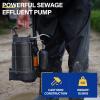 imageAcquaer 13 HP Submersible Sump Pump3150 GPH Cast Iron SewageEffluent Pump with Integrated Snapaction Float Switch for BasementFlooding Area